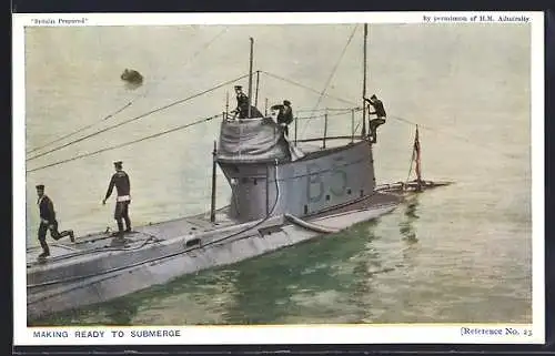 AK U-Boot B5, Making ready to submerge