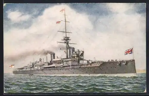 AK Kriegsschiff HMS Hercules auf See