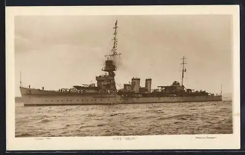 AK Kriegsschiff HMS Delhi auf See