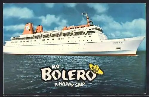 AK Passagierschiff MS Bolero auf See