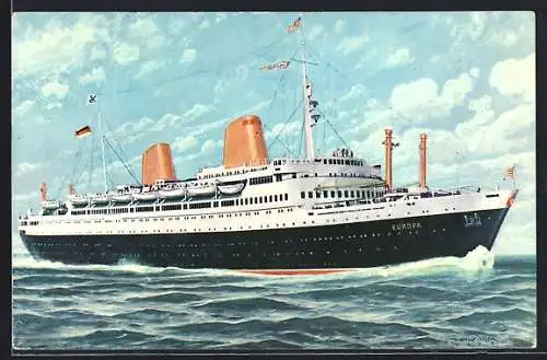 Künstler-AK Passagierschiff MS Europa des Norddeutscher Lloyd Bremen