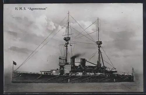 AK Kriegsschiff HMS Agamemnon auf See