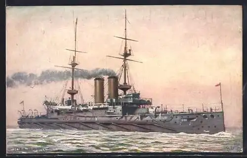 AK Kriegsschiff HMS Russell in Fahrt