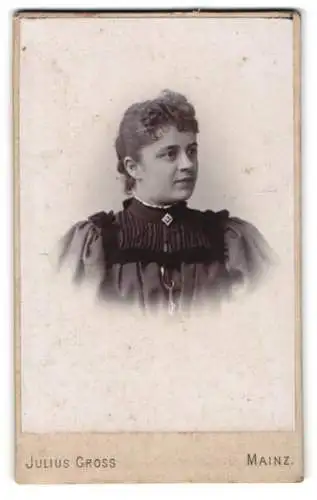 Fotografie Julius Gross, Mainz, Porträt einer Dame im edlen Kleid