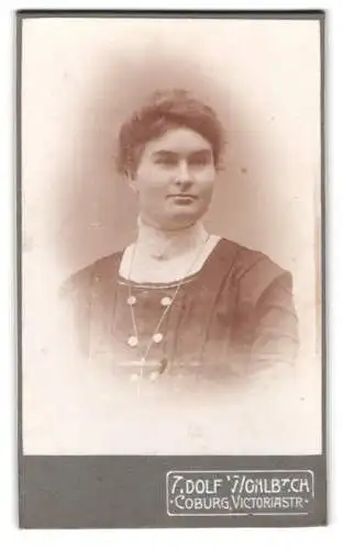 Fotografie Adolf Wohlbach, Coburg, Victoriastrasse, Porträt einer Dame