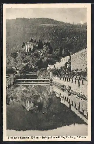 AK Friesach i. Kärnten, Stadtgraben mit Virgilienberg, Südseite