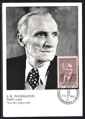 Maximum-AK S. K. Neumann im Porträt, 1875 - 1947