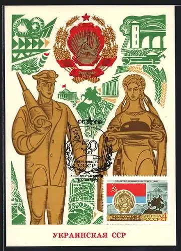 Maximum-AK Ukrainische Sozialistische Sowjetrepublik, Paar mit Hammer und Sichel