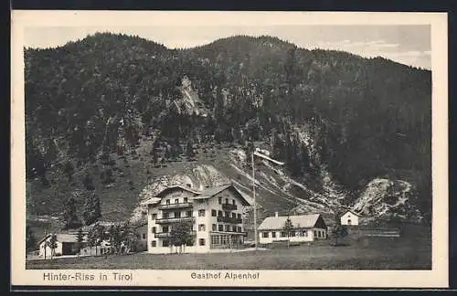 AK Hinterriss, Teilansicht mit Gasthof Alpenhof