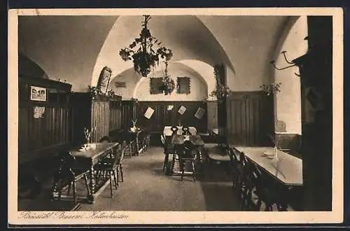 AK Hallein, Restaurant Braustübl Kaltenhausen, Innenansicht