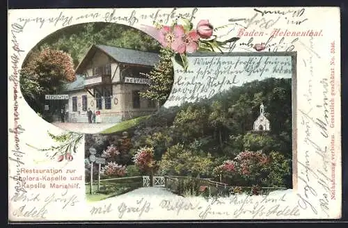 AK Baden-Helenthal, Restaration Zur Cholera-Kapelle, Kapelle Mariahilf