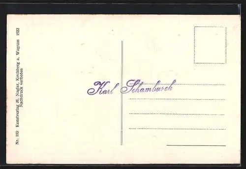 AK Oberndorf-Weikertschlag a. d. Thaya, Panorama mit Kirche