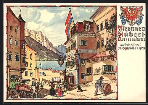 AK Gmunden, Meraner Weinstuben, Weinkellerei C. Spiesberger