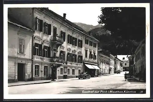 AK Mauthen, Gasthof zur Post, Strassenansicht