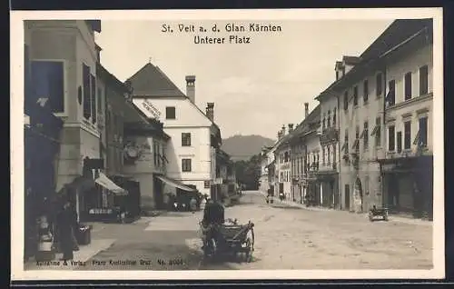 AK St. Veit a. d. Glan, Unterer Platz mit Backhaus Rebernigg