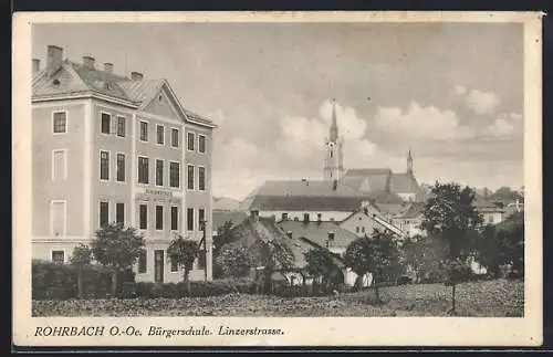 AK Rohrbach /O.-Oe., Burgerschule an der Linzerstrasse