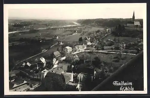 AK Thalheim b. Wels, Strassenpartie mit Bäumen