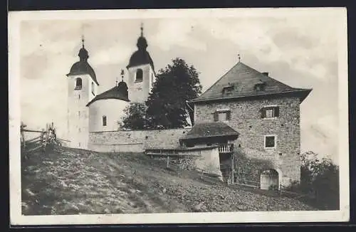 AK Gutenstein /N.-Oe., Maria Hilf, Kirche mit Gasthaus