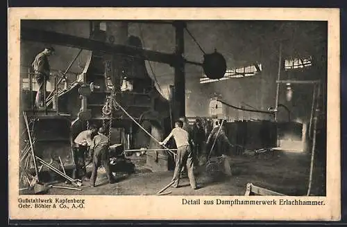 AK Kapfenberg, Detail aus Dampfhammerwerk Erlachhammer