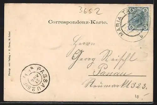 AK Maria-Taferl, Hauptplatz mit Geschäften und Brunnen