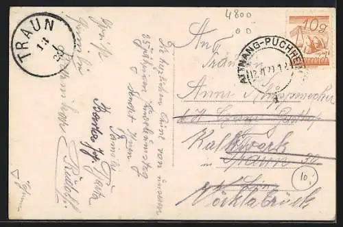 AK Attnang /O. Ö., Ortspartie mit Kirche