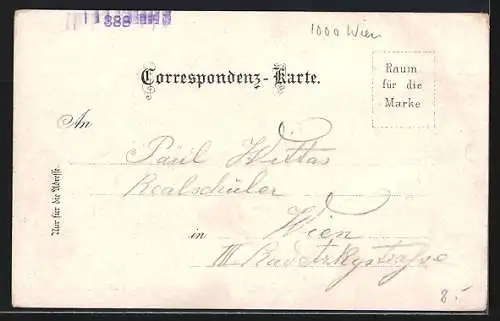 Lithographie Wien, Tivoli, Pavillon, Cafe-Salon, Eingang