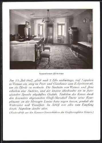 AK Weimar / Thüringen, Hotel Erbprinz, Napoleon-Zimmer
