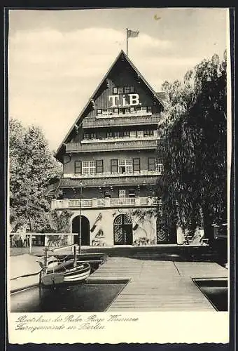AK Wannsee /Berlin, Bootshaus der Ruder-Riege Wannsee, Turngemeinde in Berlin