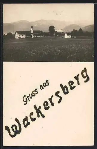 AK Wackersberg, Ortsansicht vom Feld aus