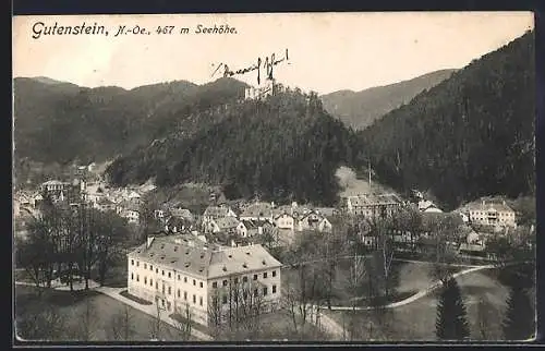 AK Gutenstein, Ortsansicht aus der Vogelschau