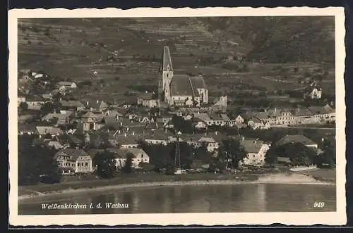 AK Weissenkirchen i. d. Wachau, Ortsansicht mit Kirche