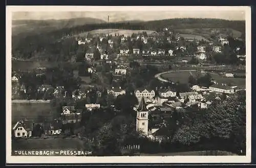 AK Tullnerbach, Pressbaum, Totalansicht mit Kirche aus der Vogelschau