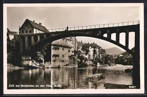 AK Waidhofen an der Ybbs, Zell mit Brücke über die Ybbs