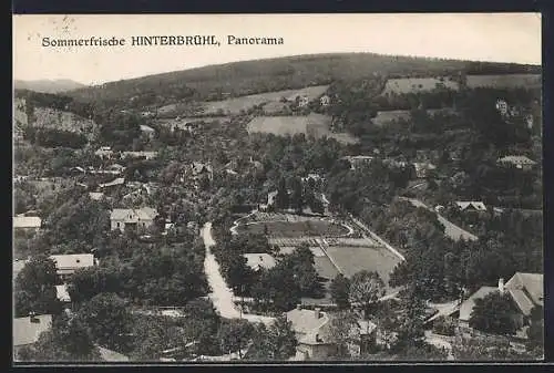 AK Hinterbrühl, Panorama mit Ortsansicht aus der Vogelschau
