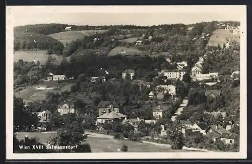 AK Wien, Salmannsdorf, Ortsansicht aus der Vogelschau
