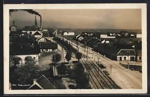 AK Wr. Neudorf, Strassenpartie mit Bahngleis