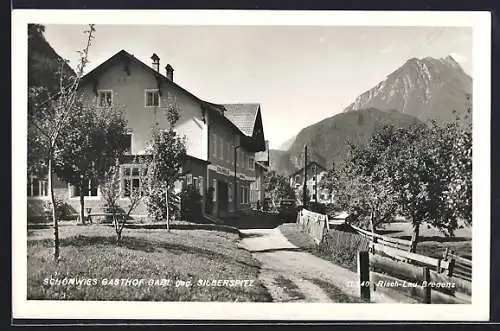AK Schönwies, Gasthof Gabl gegen Silberspitz