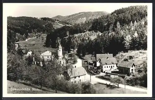 AK Warth /N.-Oe., Kirchau aus der Vogelschau