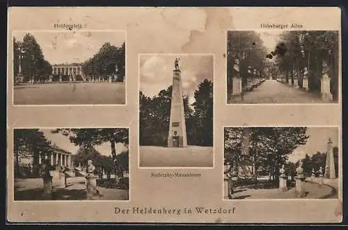 AK Wetzdorf, Heldenberg, Habsburger Allee, Radetzky-Mausoleum, Heldenplatz
