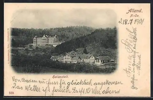 AK Alland /N.-Oe., Blick auf die Heilanstalt