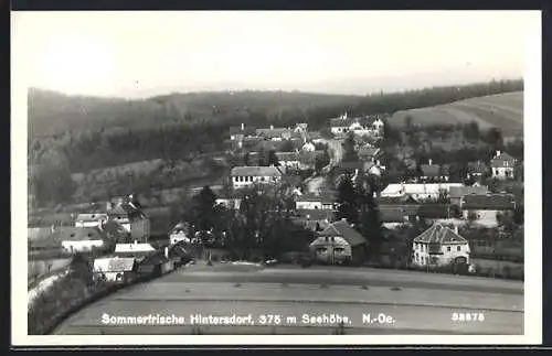 AK Hintersdorf /N.-Oe., Totalansicht mit Waldlandschaft