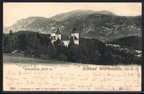 AK Wartenstein, Schloss mit Blick zum Schneeberg