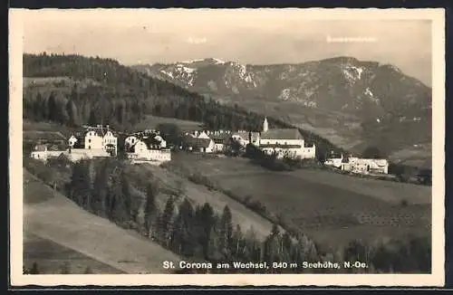 AK St. Corona am Wechsel, Ortsansicht in den Bergen
