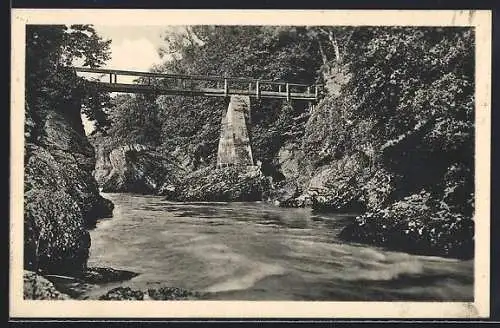 AK Purgstall /N.-Ö., Erlaufpartie mit Brücke