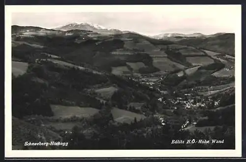 AK Edlitz /N. D., Ortsansicht mit Blick über die Umgebung