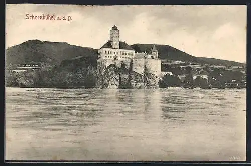 AK Schönbühel a. d. Donau, Schloss, Panorama