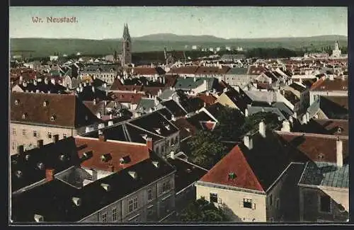 AK Wr. Neustadt, Blick über die Dächer der Stadt