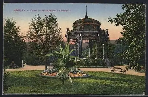 AK Krems a. d. Donau, Musikpavillon im Stadtpark