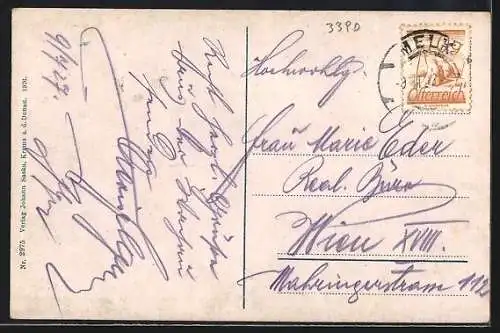 AK Melk a. d. Donau, Dampfer Börnstein vor dem Stift