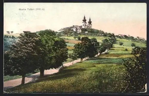 AK Maria-Taferl, Wallfahrtskirche Maria-Taferl mit Bussweg